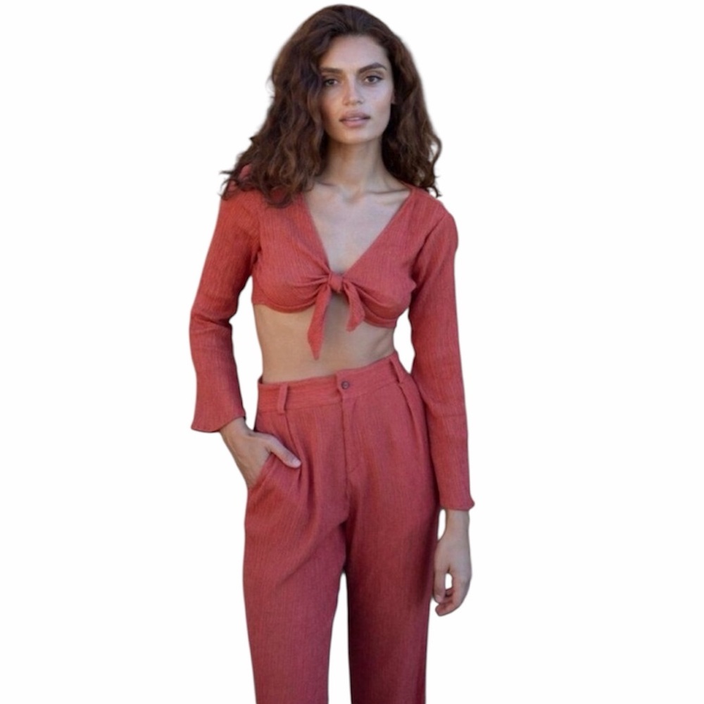 SAVANNAH MORROW THE LABEL AMARILLO TOP IN SCARLETTE